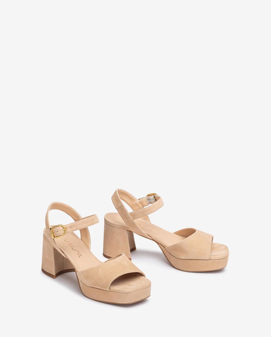 Sandales à plateforme et talon bas Unisa Femme - Beige