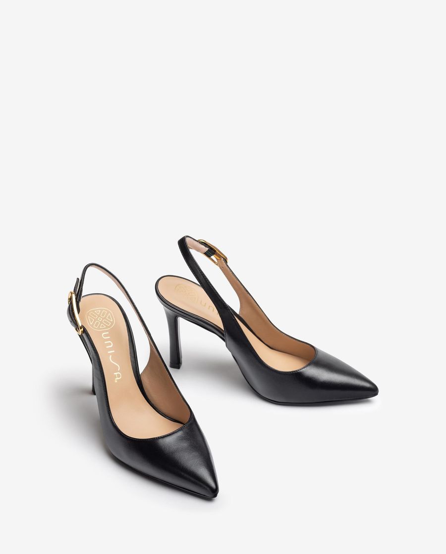 Espadrilles à talons hauts et bride arrière Unisa pour femme - Noir