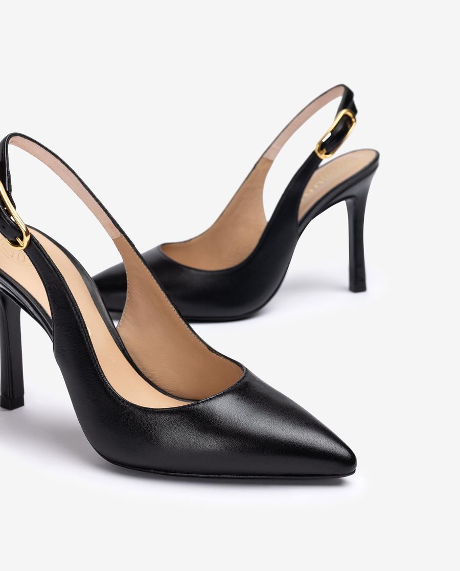 Espadrilles à talons hauts et bride arrière Unisa pour femme - Noir