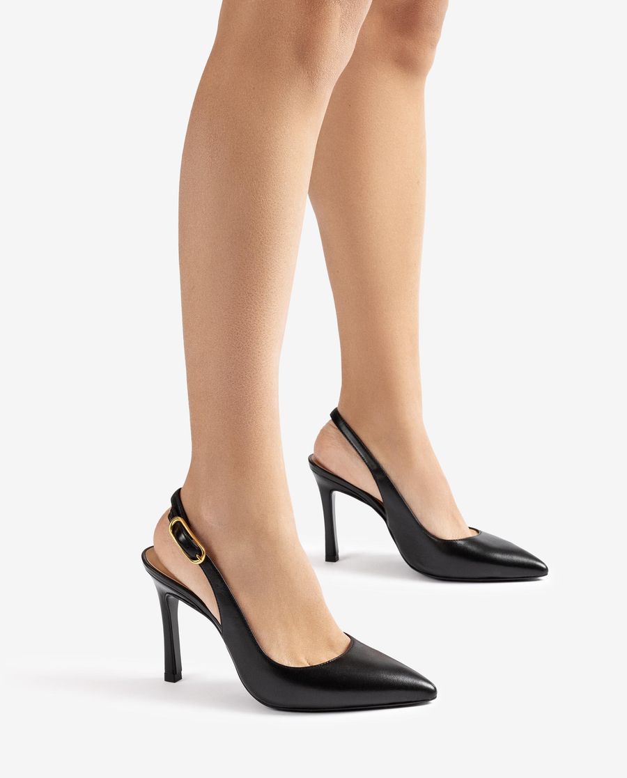 Espadrilles à talons hauts et bride arrière Unisa pour femme - Noir