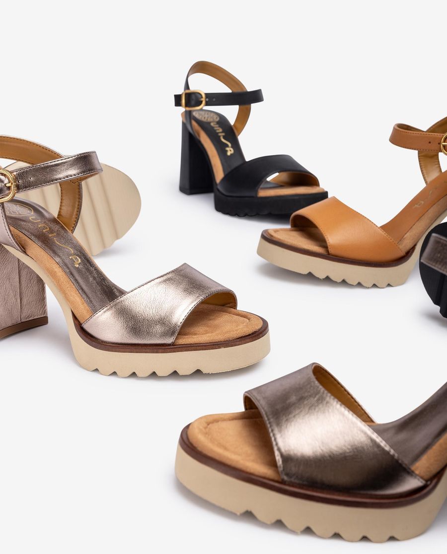 Sandales à talons hauts ultra-légères Unisa pour femme - Bronze