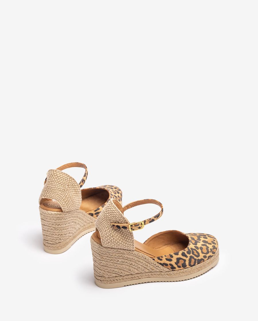 Espadrilles compensées en daim imprimé Unisa pour femme - Marron