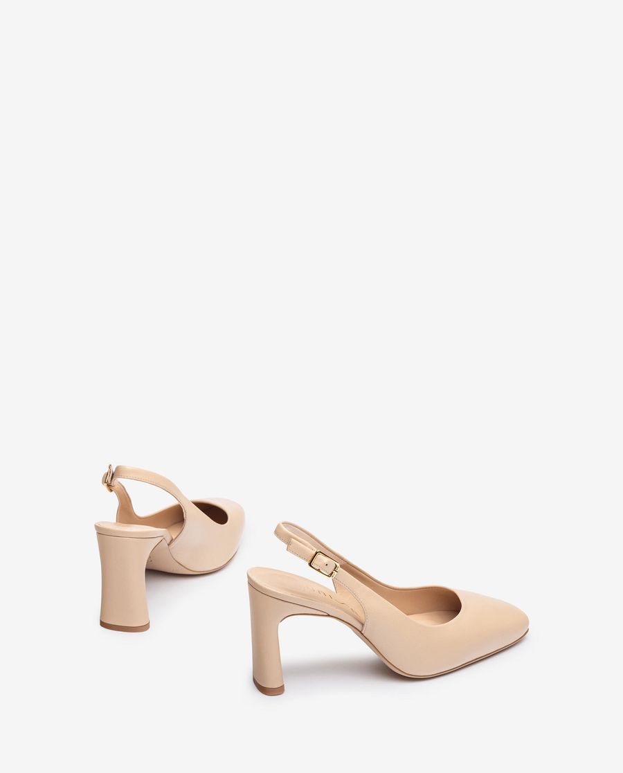 Sandales à bride arrière à bout carré pour femme - Beige