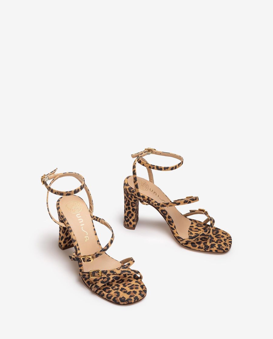 Sandales à lanières et talons hauts Unisa pour femme - Marron