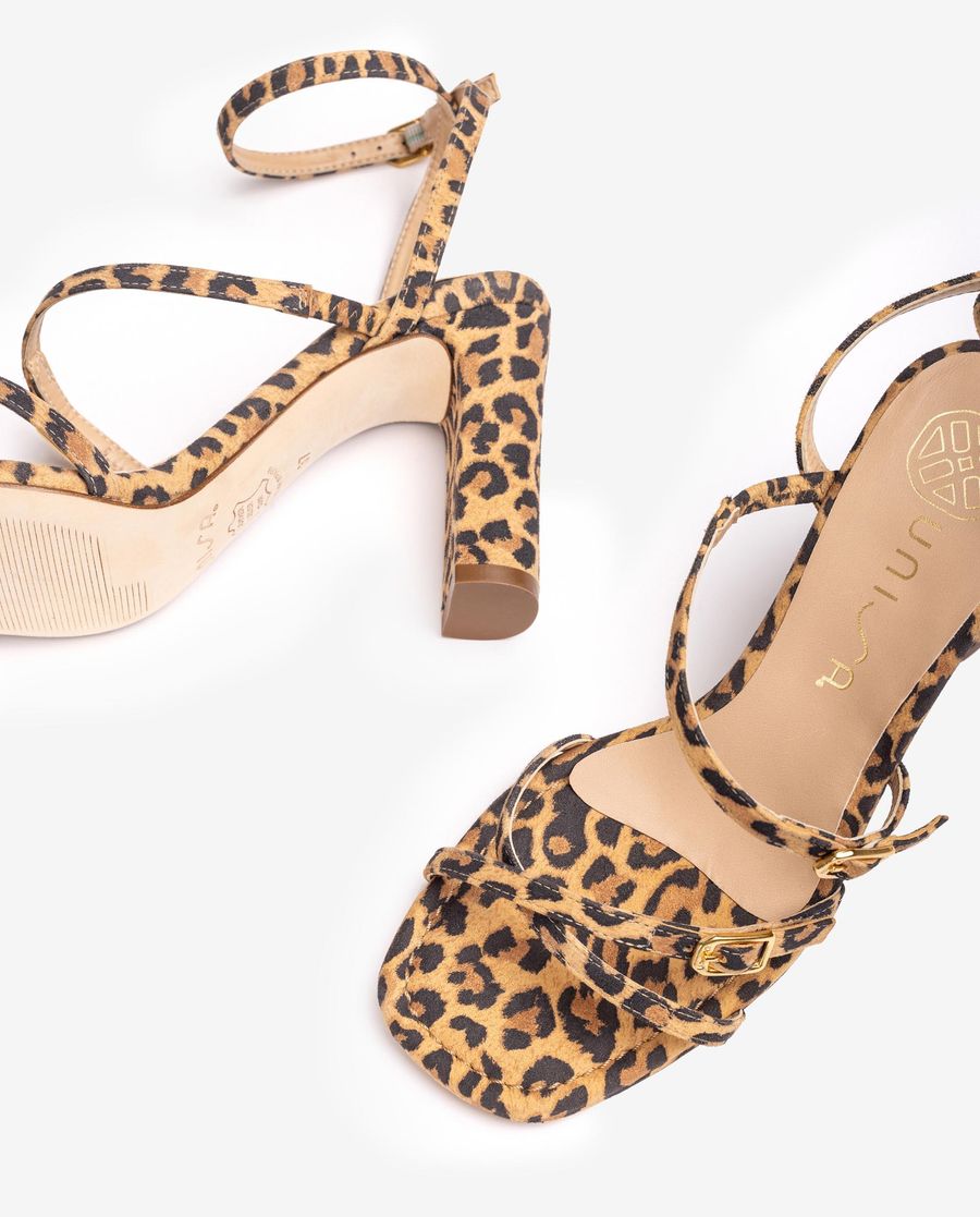 Sandales à lanières et talons hauts Unisa pour femme - Marron