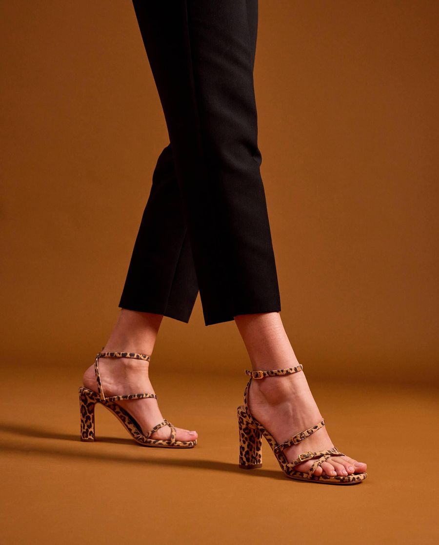 Sandales à lanières et talons hauts Unisa pour femme - Marron