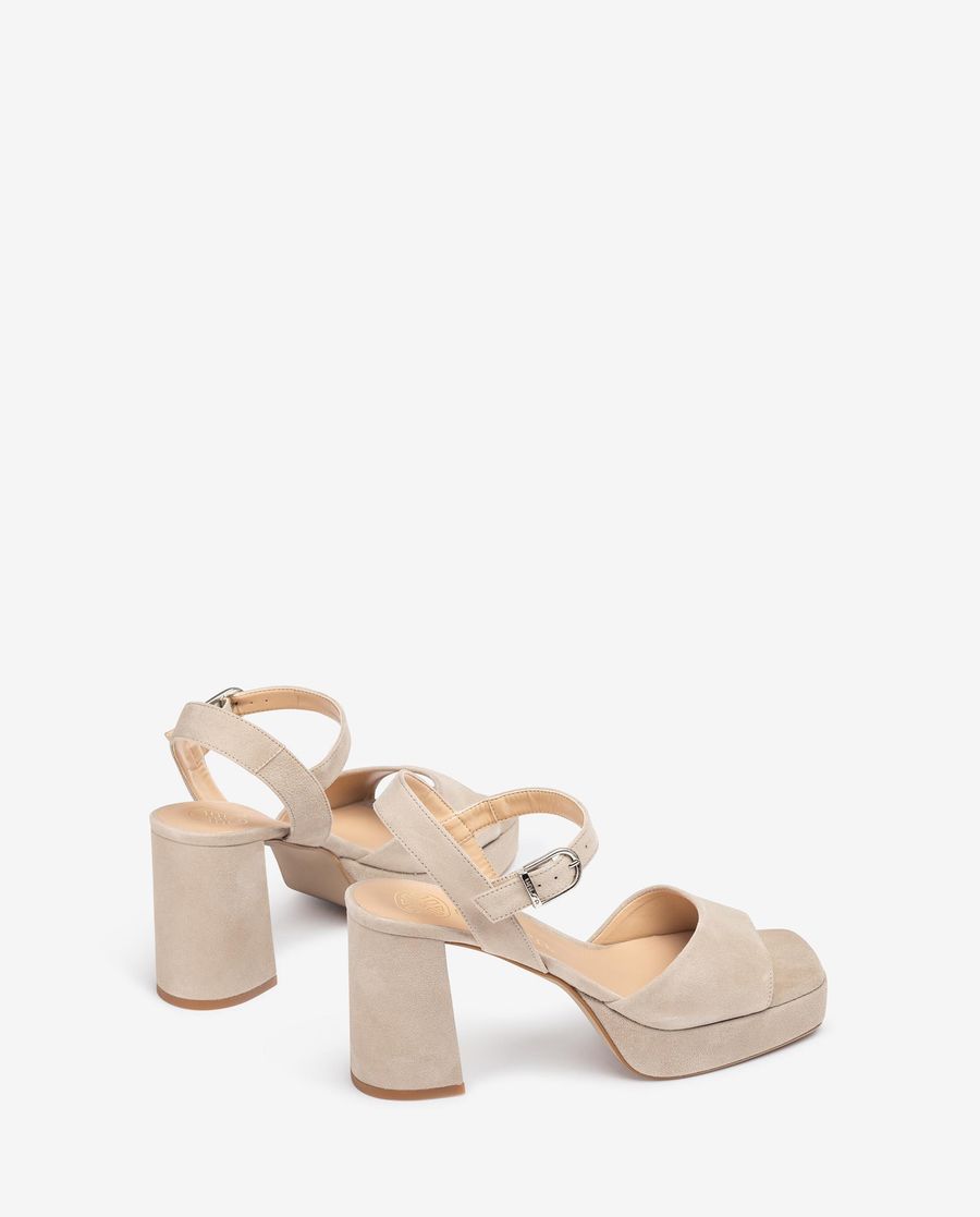 Sandales Unisa Femme en daim à talon carré - Beige
