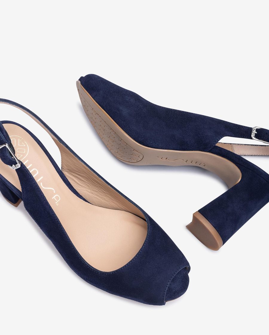 Ballerines à bout ouvert et bride arrière Unisa pour femme - Bleu