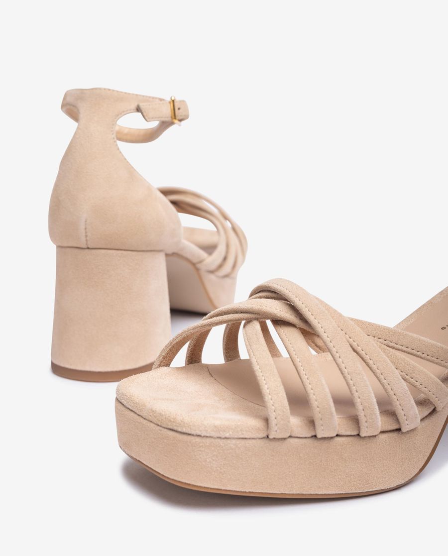 Sandales à lanières en daim Unisa pour femme - Beige