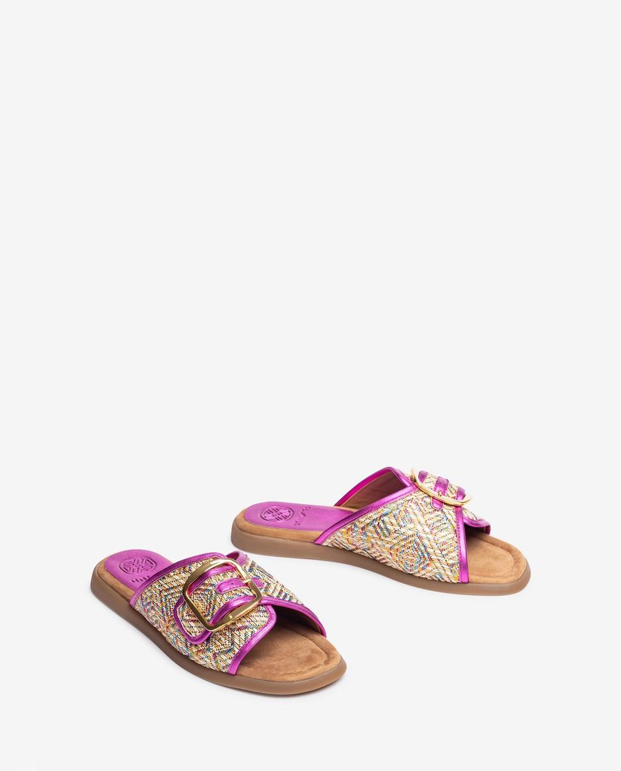 Sandales plates à boucle Unisa pour femme - Multicolore