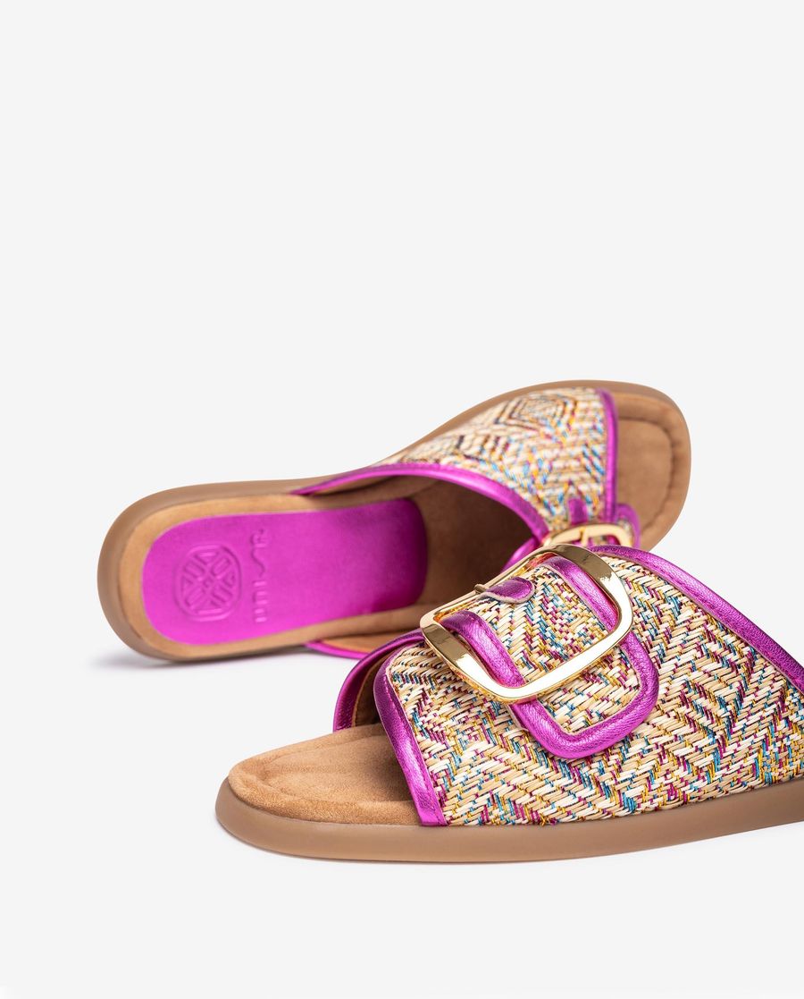 Sandales plates à boucle Unisa pour femme - Multicolore