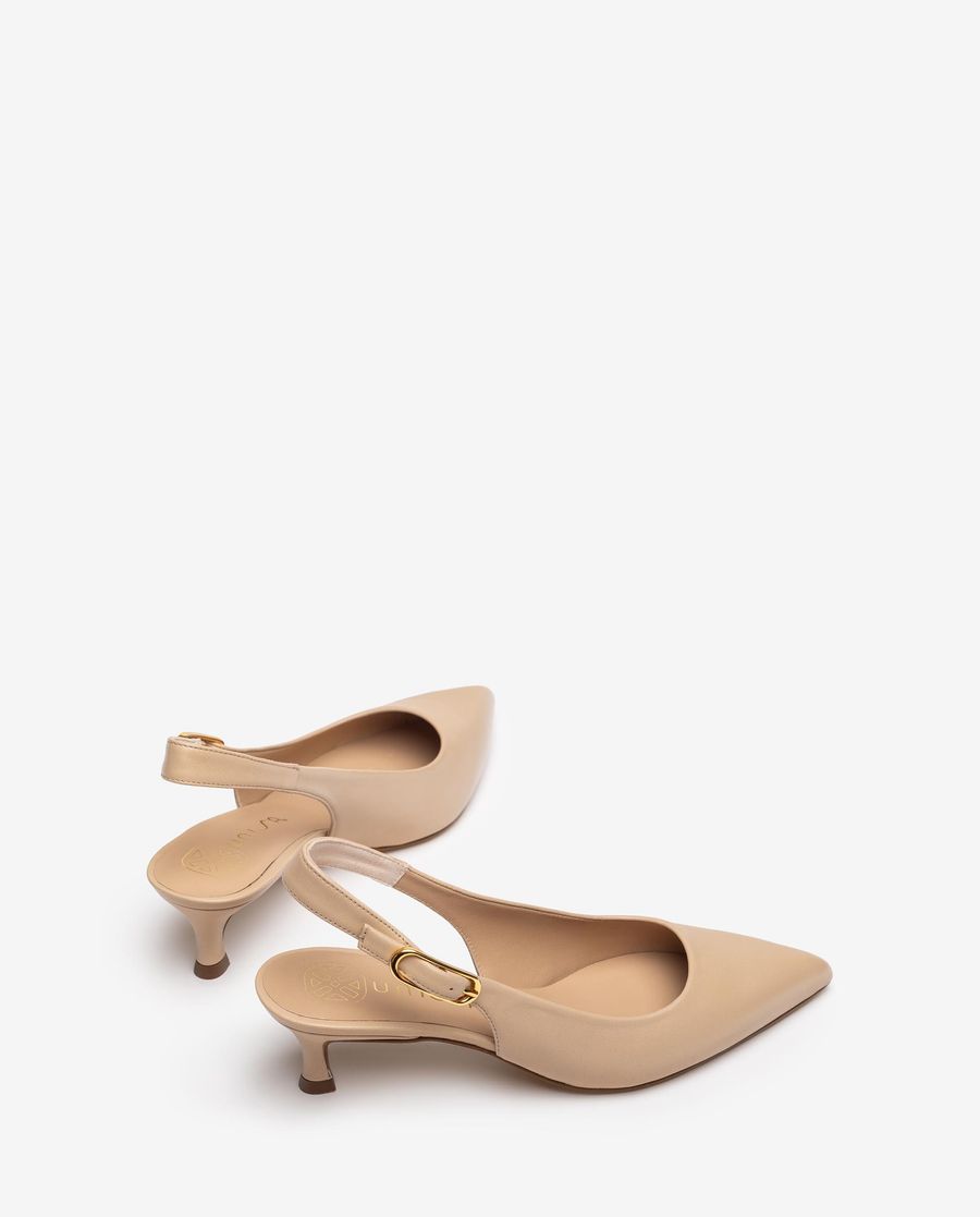 Escarpins à bride arrière en cuir Unisa pour femme - Beige