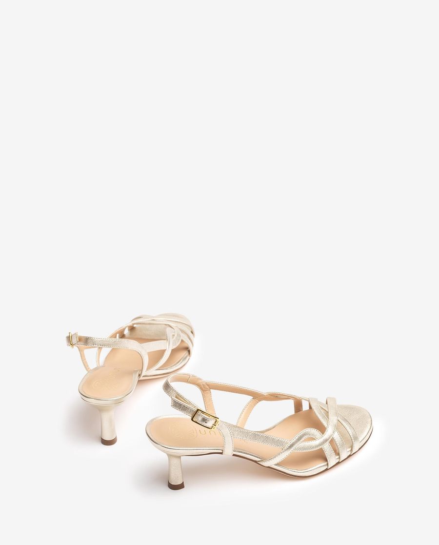 Sandales en cuir métallisé Unisa pour femme - Doré