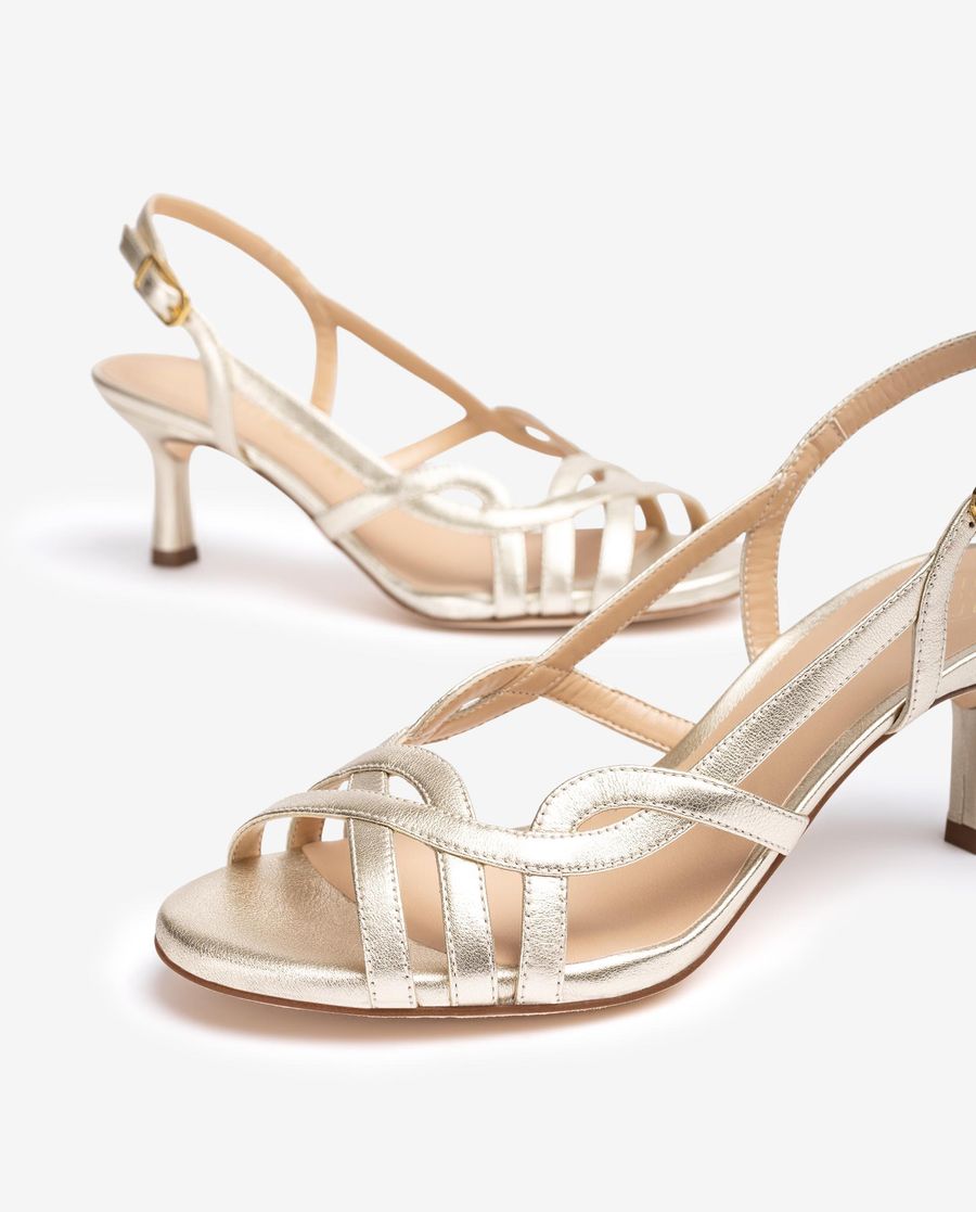 Sandales en cuir métallisé Unisa pour femme - Doré