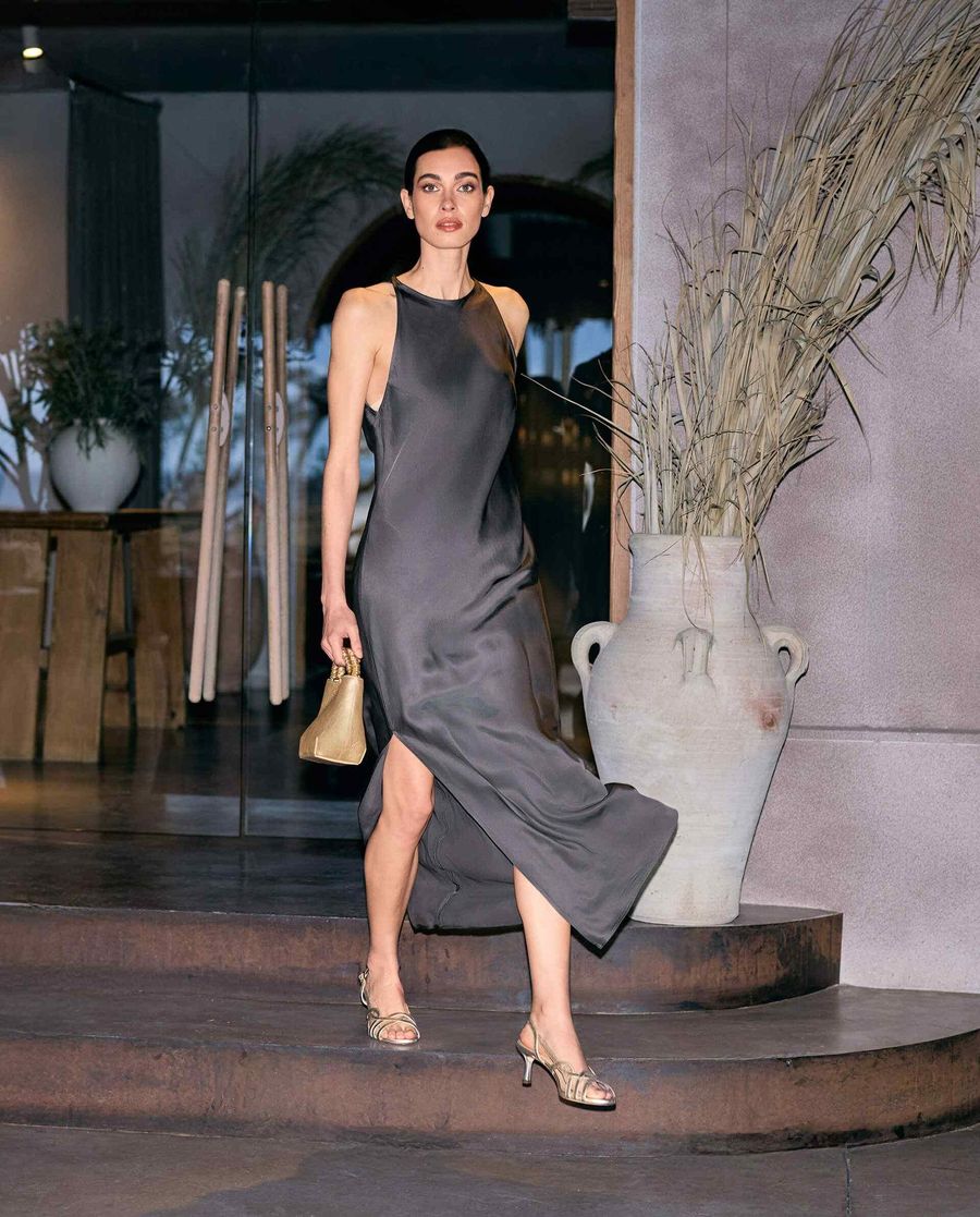 Sandales en cuir métallisé Unisa pour femme - Doré