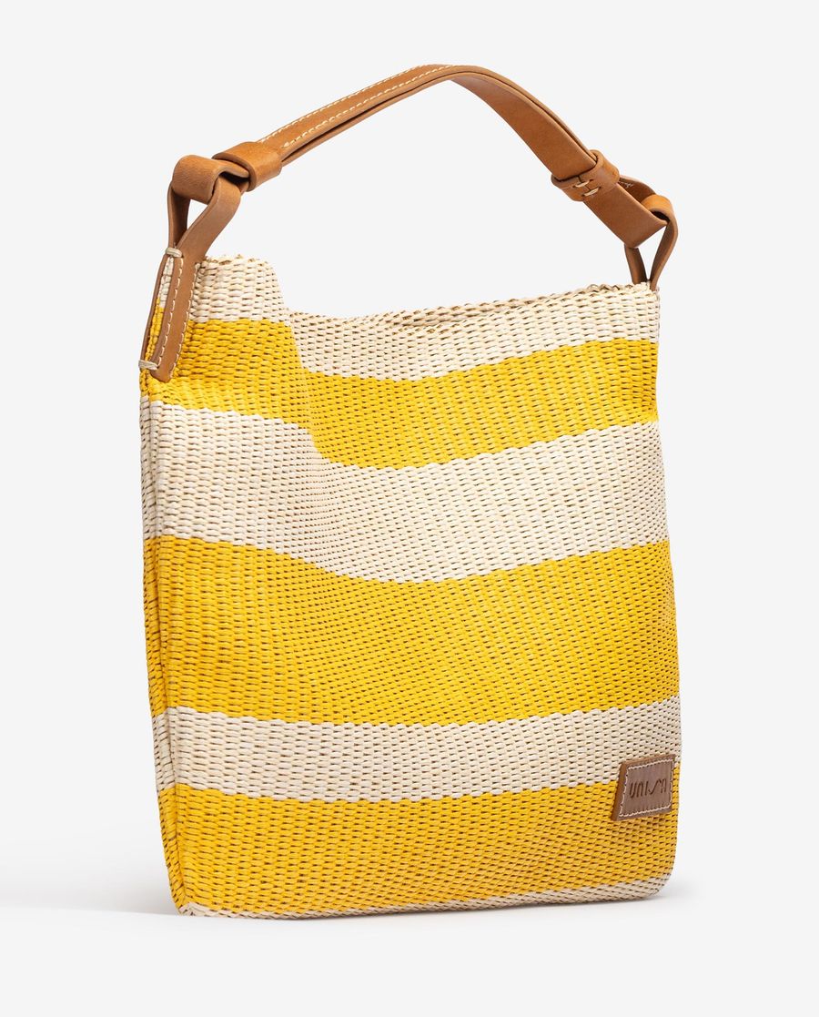 Sac moyen en raphia naturel Unisa pour femme - Jaune
