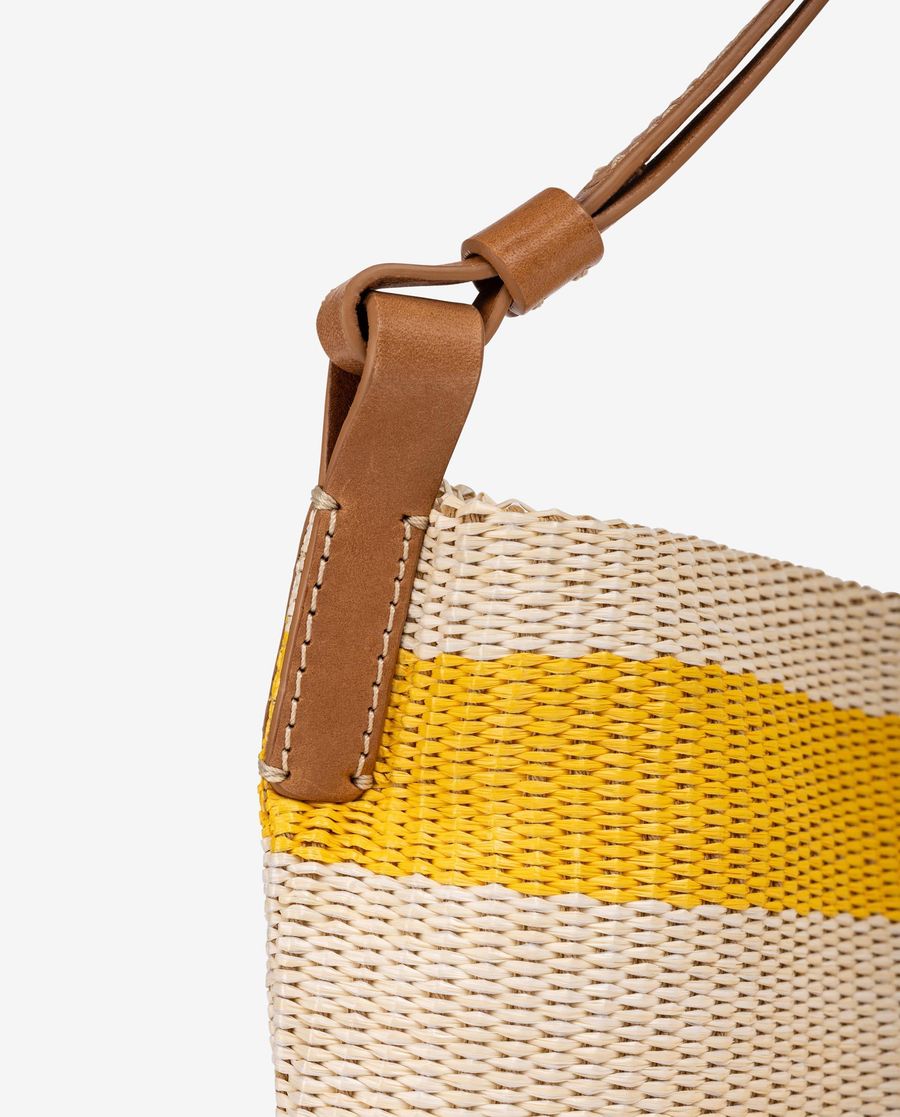 Sac moyen en raphia naturel Unisa pour femme - Jaune