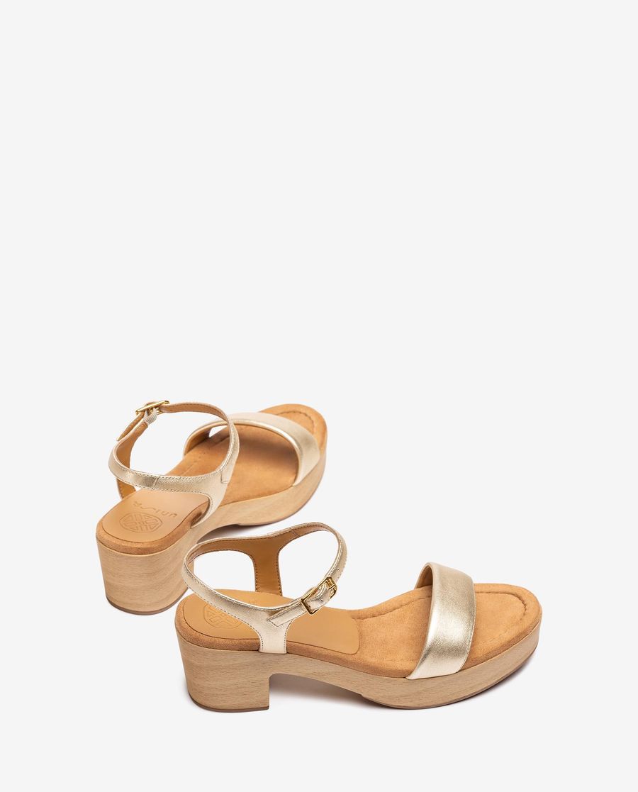 Sandales Unisa effet bois pour femme - Doré