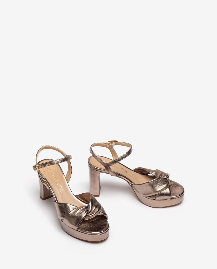 Sandales à larges brides croisées Unisa pour femme - Bronze