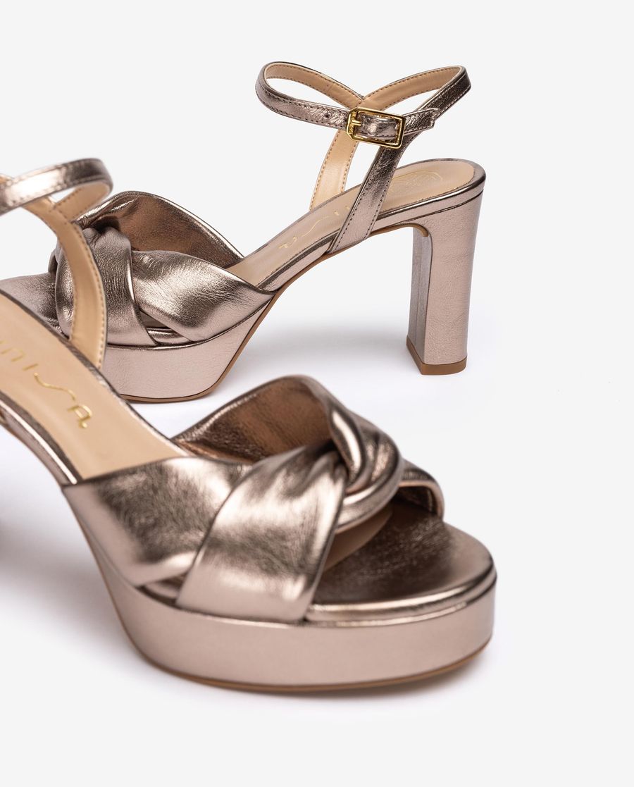 Sandales à larges brides croisées Unisa pour femme - Bronze