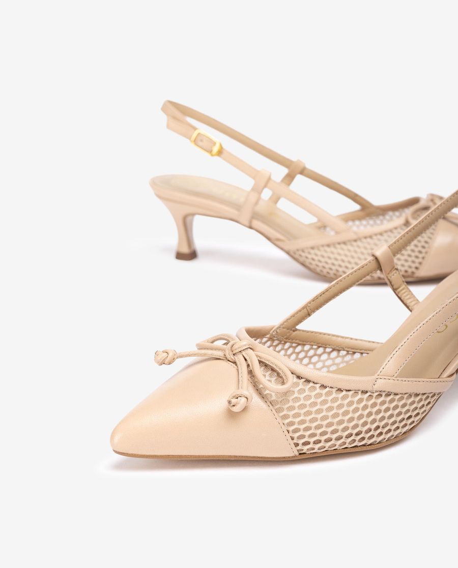 Espadrilles à bride arrière en résille Unisa pour femme - Beige