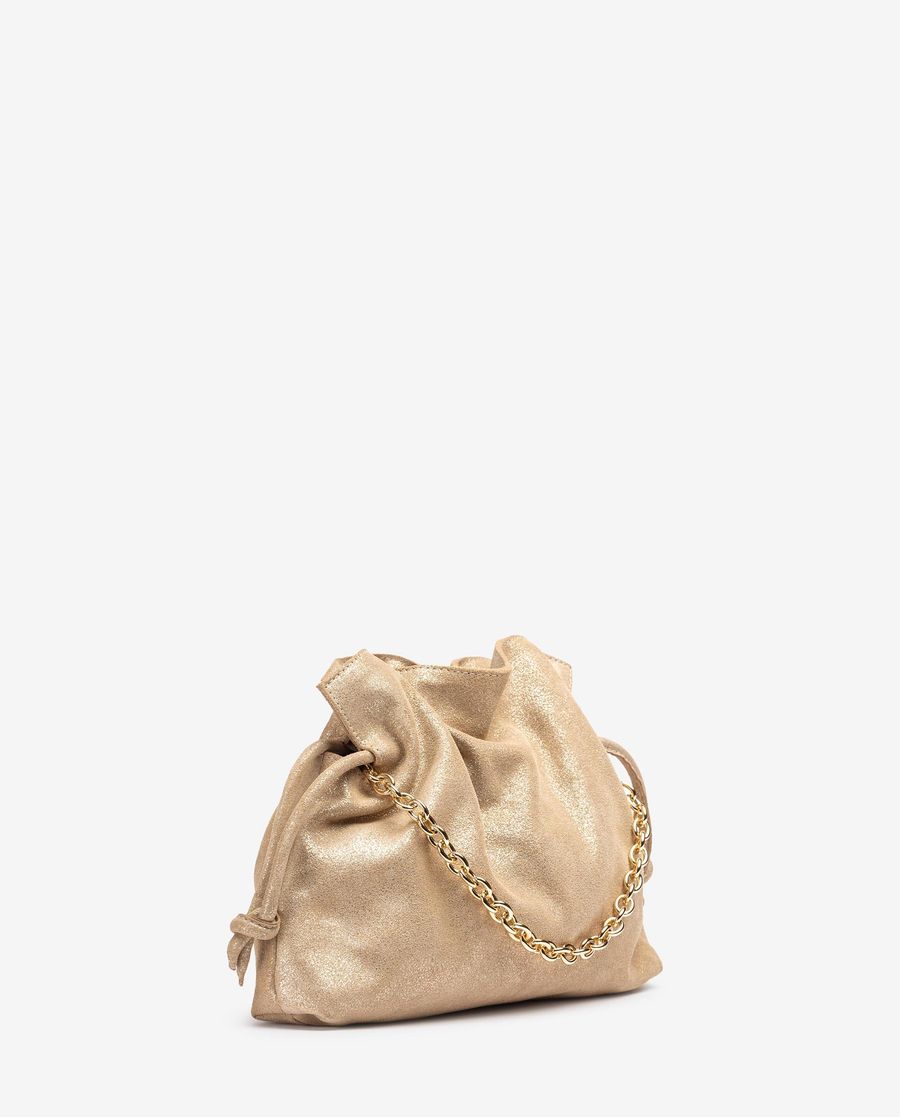 Sac en daim froncé Unisa pour femme - Doré