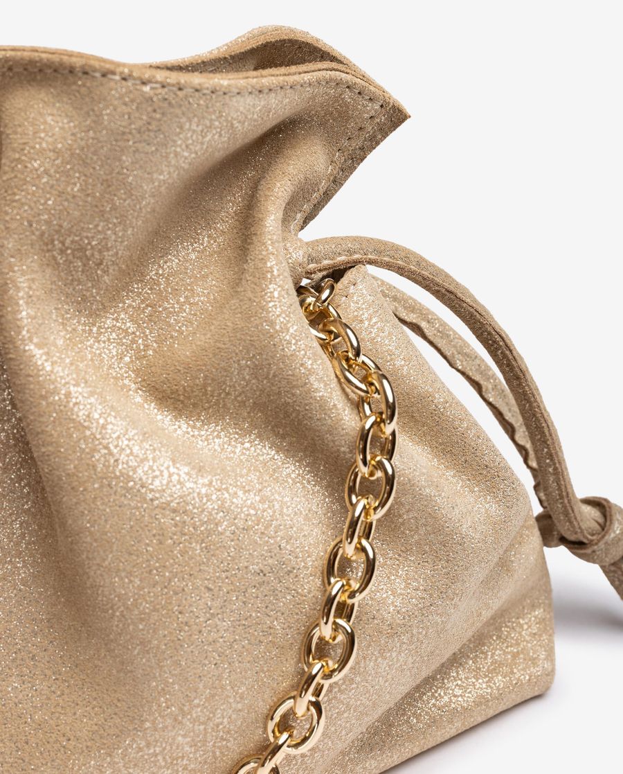 Sac en daim froncé Unisa pour femme - Doré