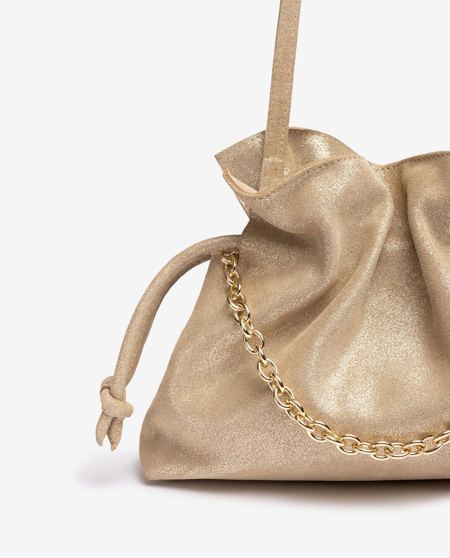 Sac en daim froncé Unisa pour femme - Doré