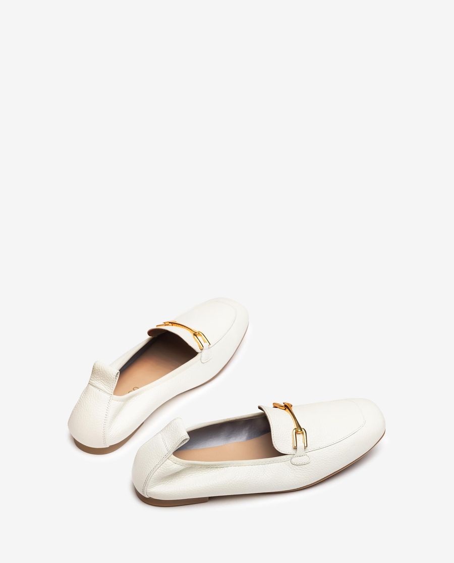 Mocassins plats non doublés Unisa pour femme - Blanc