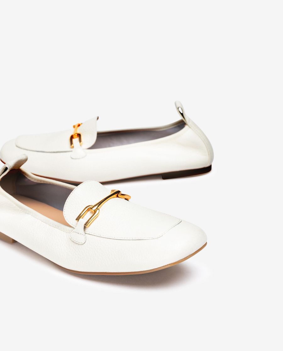 Mocassins plats non doublés Unisa pour femme - Blanc