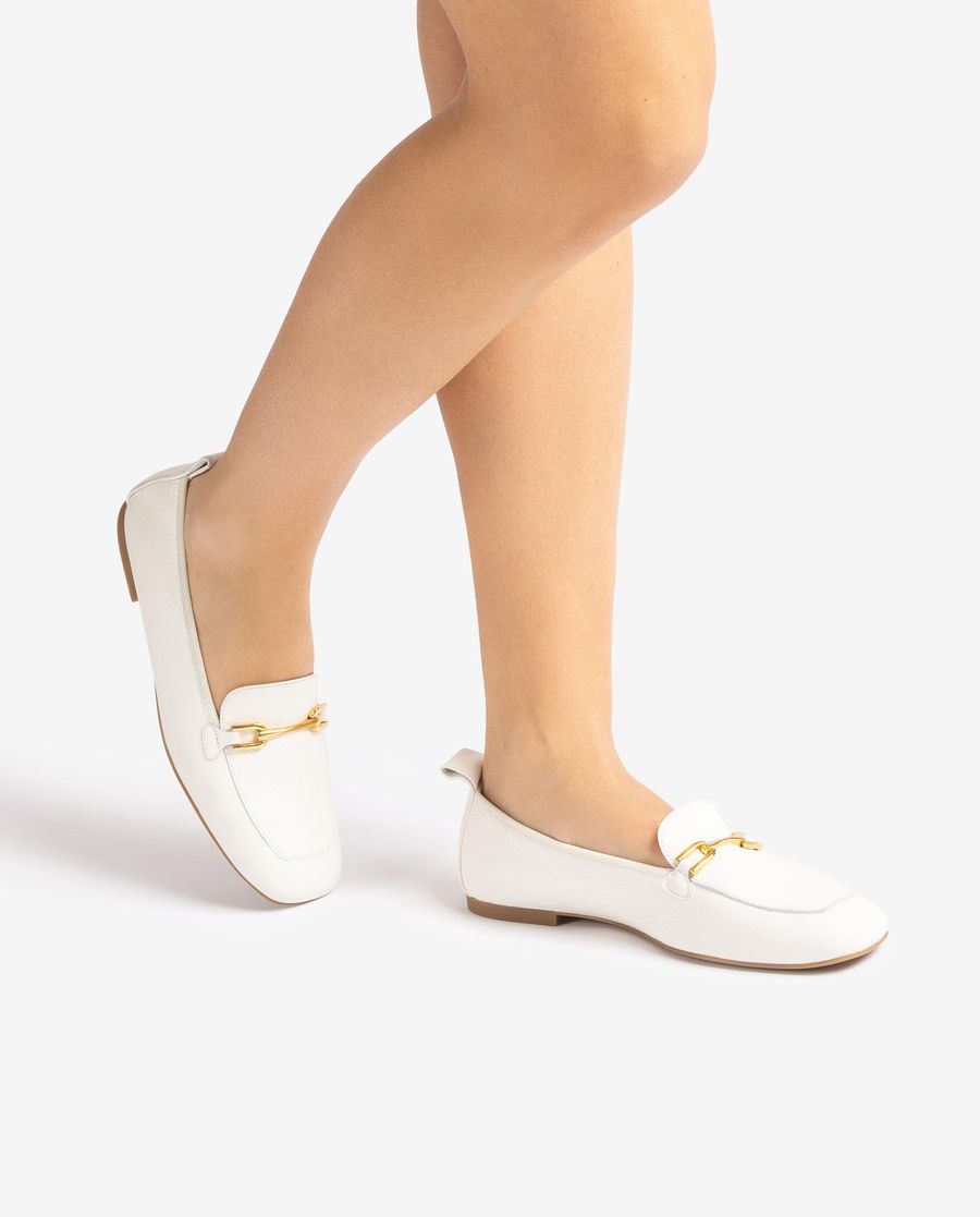 Mocassins plats non doublés Unisa pour femme - Blanc