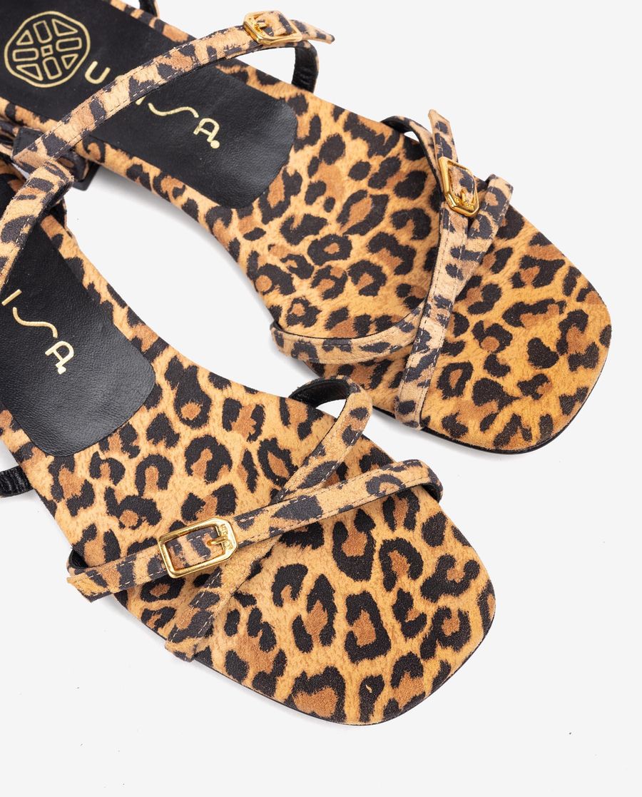 Sandales plates à boucle et lanières Unisa pour femme - Marron