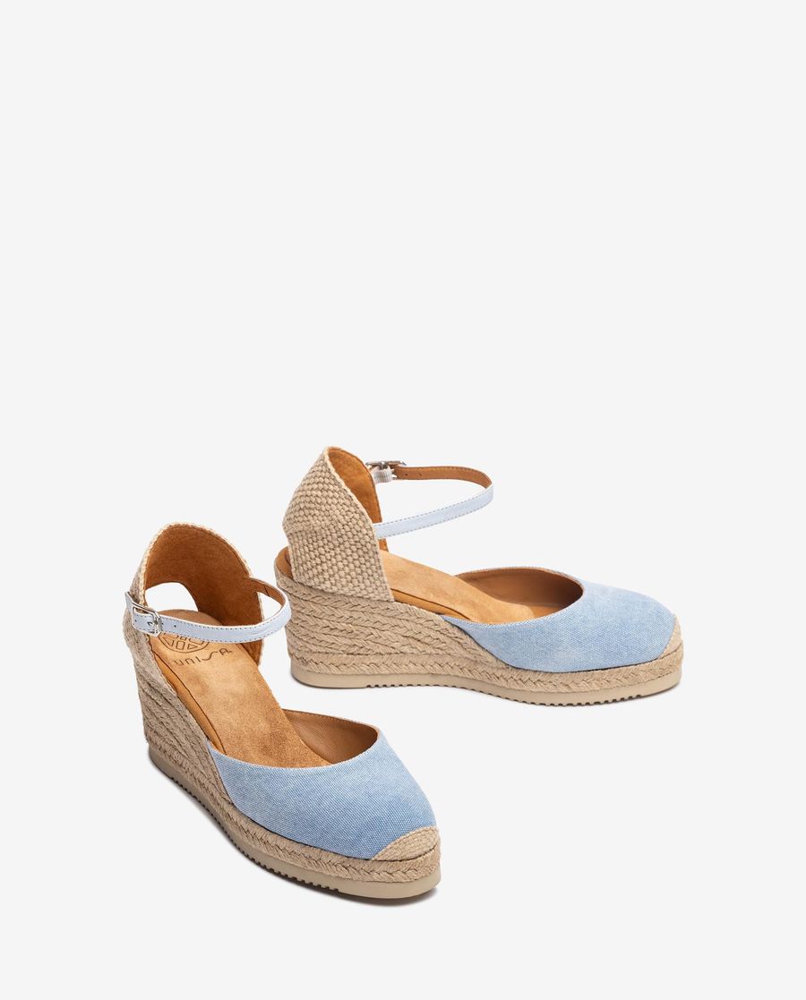 Espadrilles à talon aiguille Unisa Femme en Ecolino - Bleu