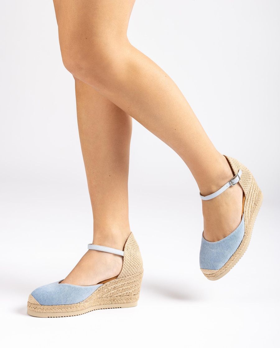 Espadrilles à talon aiguille Unisa Femme en Ecolino - Bleu