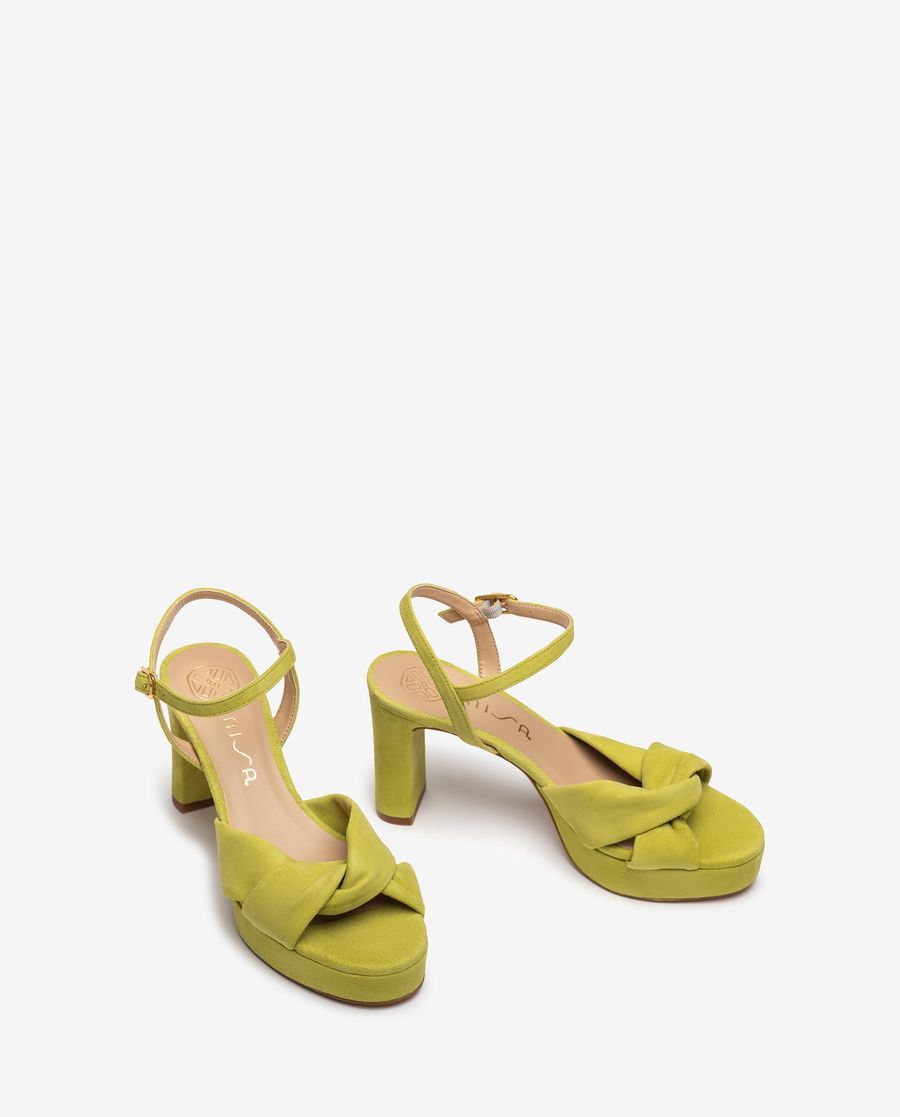 Sandales à larges brides croisées Unisa pour femme - Vert