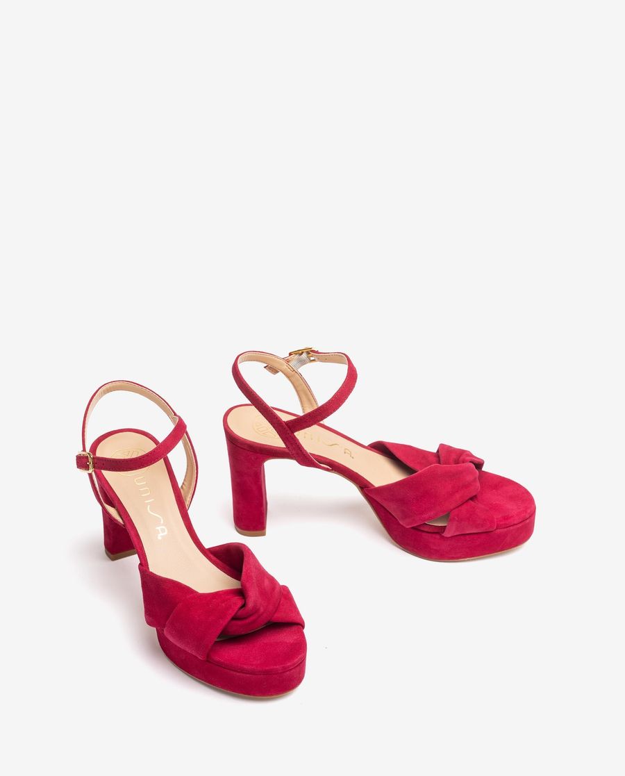 Sandale croisée à bride large Unisa Femme - Rouge