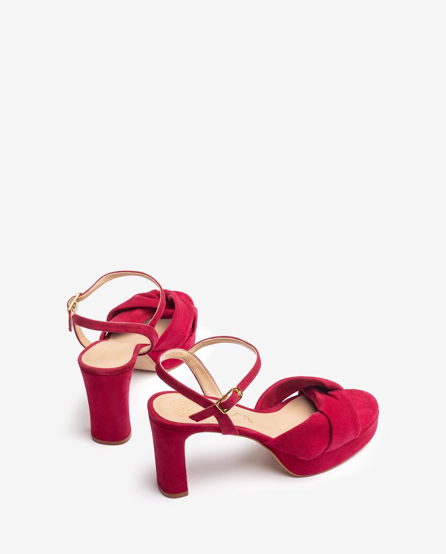 Sandale croisée à bride large Unisa Femme - Rouge