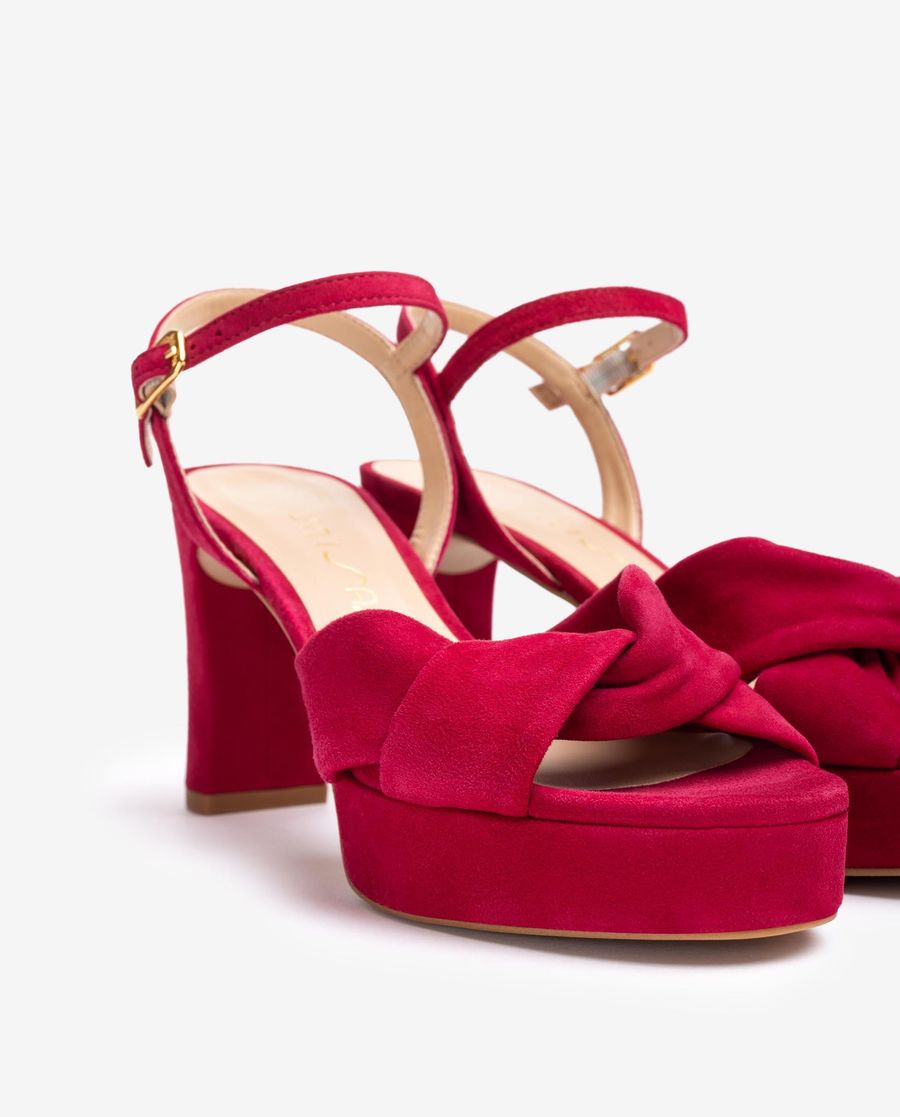 Sandale croisée à bride large Unisa Femme - Rouge