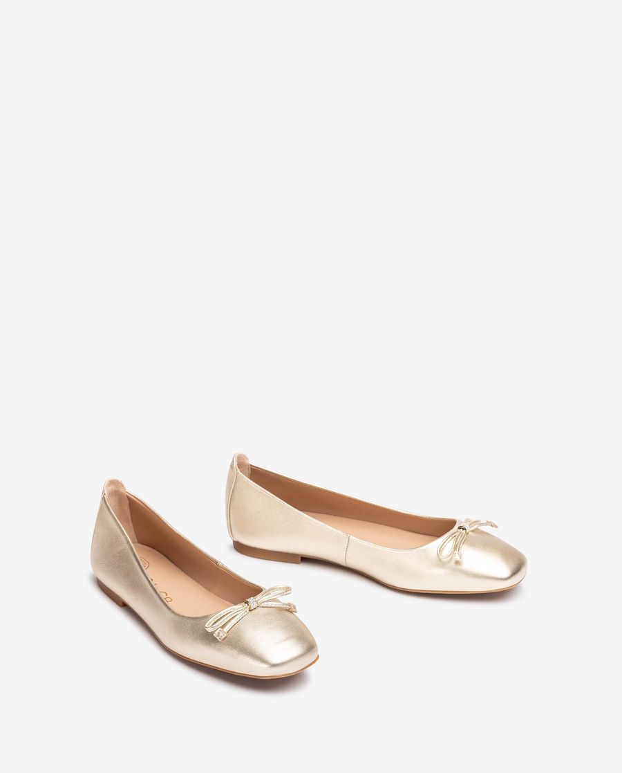 Ballerines Unisa à bout carré pour femme - Doré