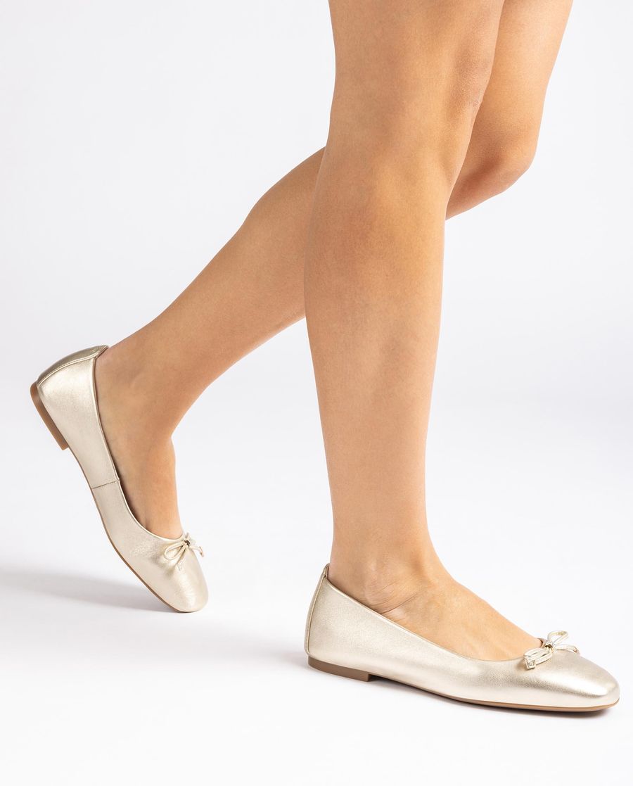 Ballerines Unisa à bout carré pour femme - Doré