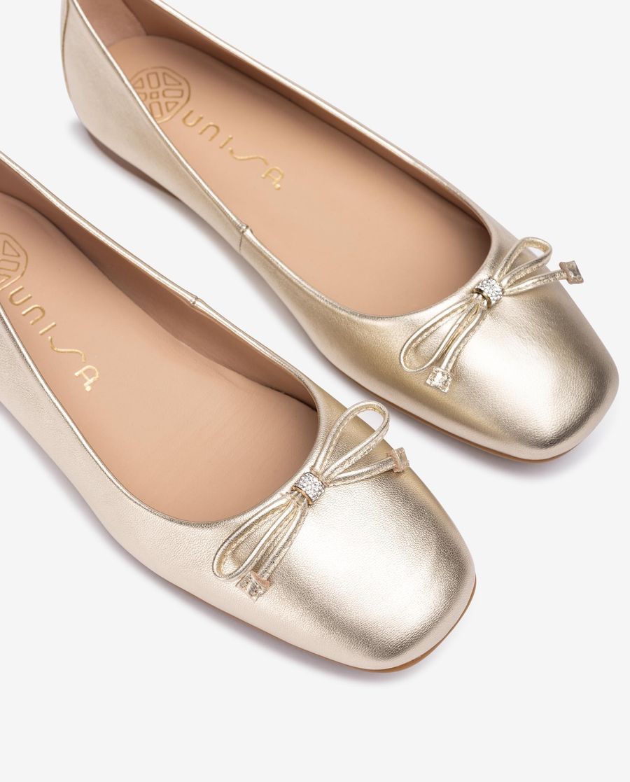 Ballerines Unisa à bout carré pour femme - Doré