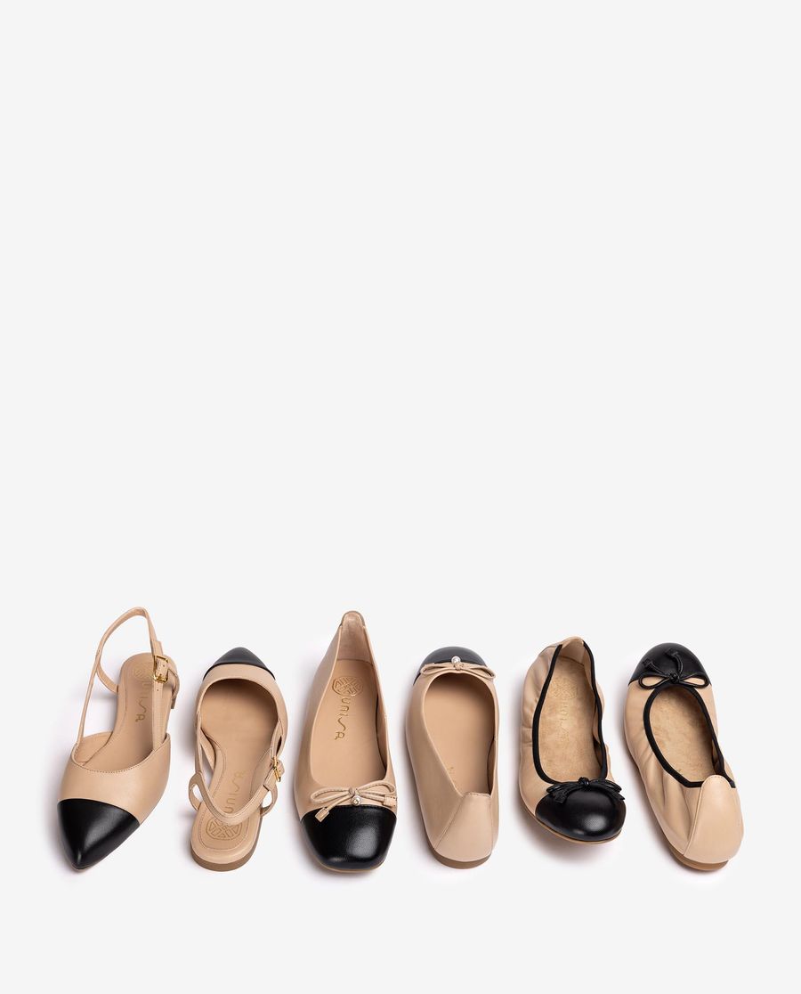 Sandales plates bicolores Unisa pour femme - Beige