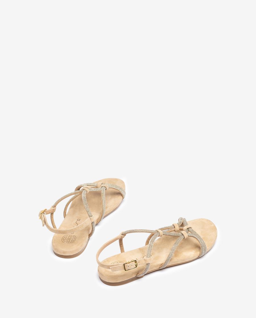 Sandales plates Unisa en daim - Beige