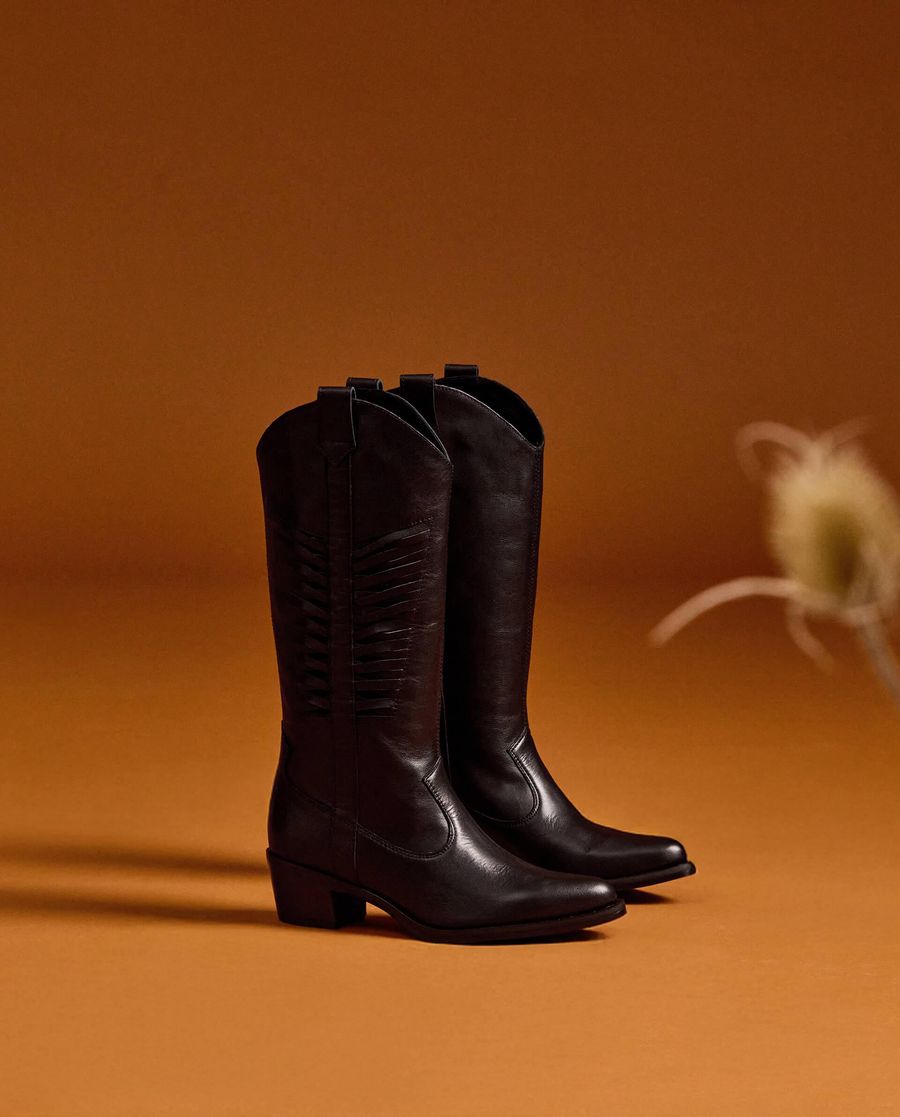 Bottes de cowboy Unisa avec tige - Noir