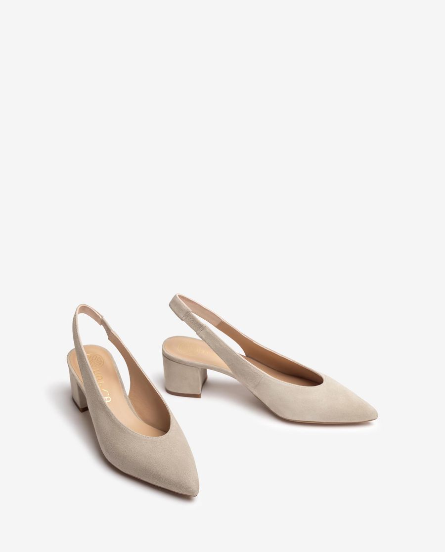 Escarpins à bride arrière et bout pointu Unisa pour femme - Beige