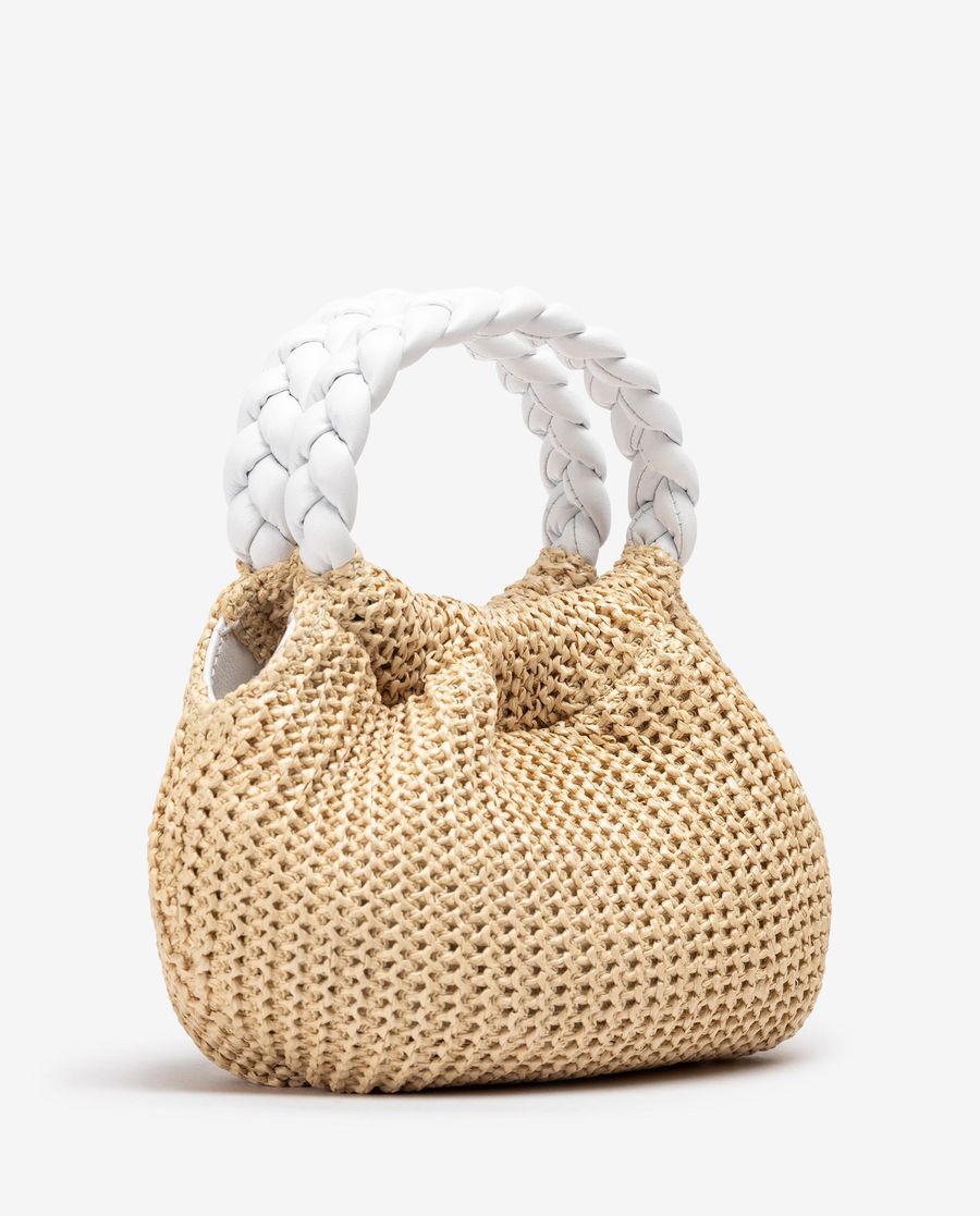Petit sac fourre-tout Unisa pour femme avec anses tressées Marron