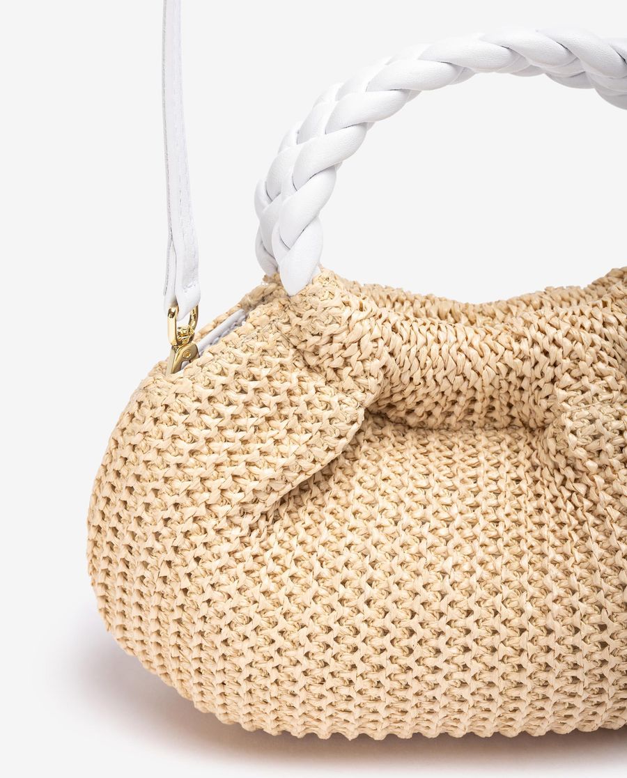Petit sac fourre-tout Unisa pour femme avec anses tressées Marron