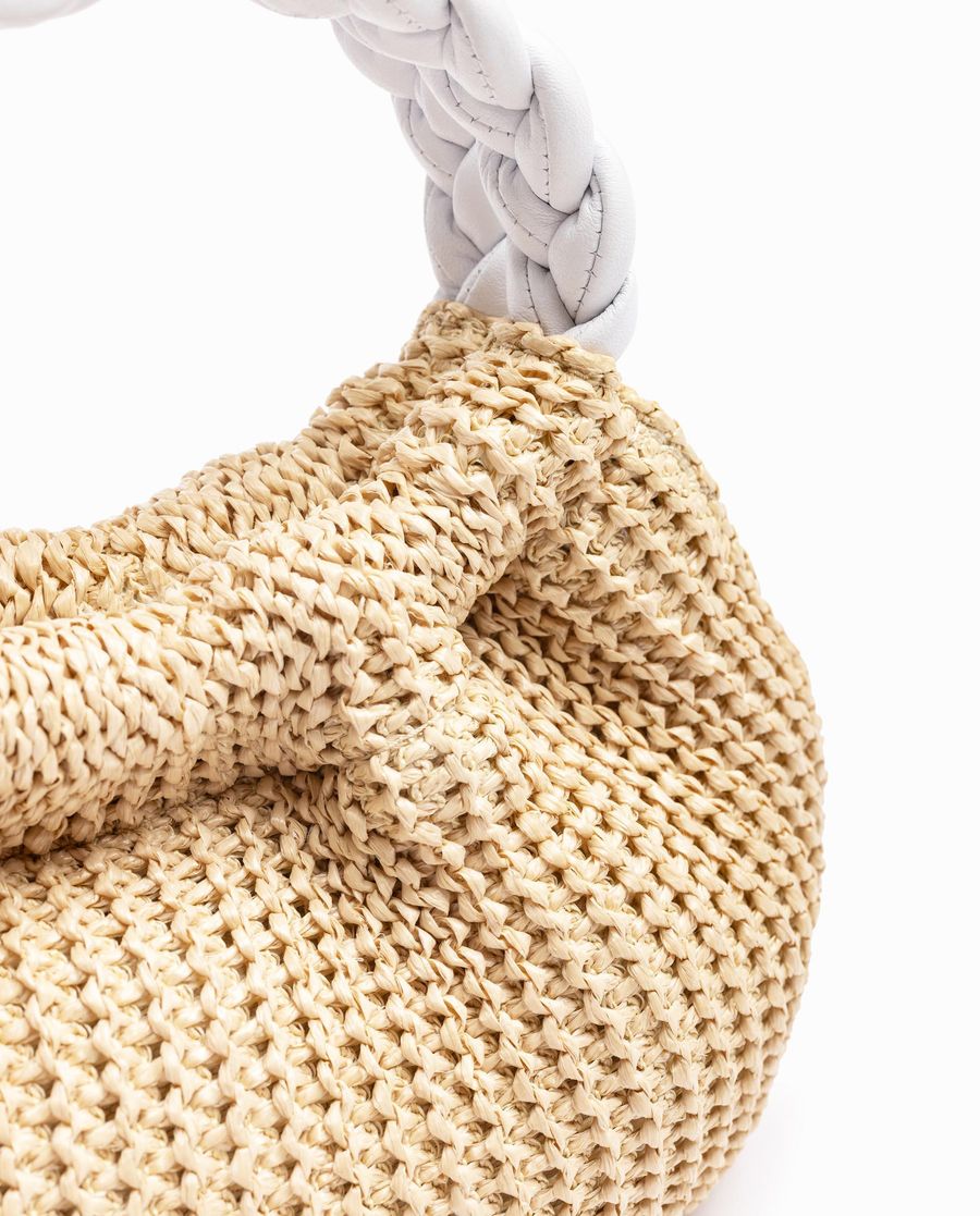 Petit sac fourre-tout Unisa pour femme avec anses tressées Marron