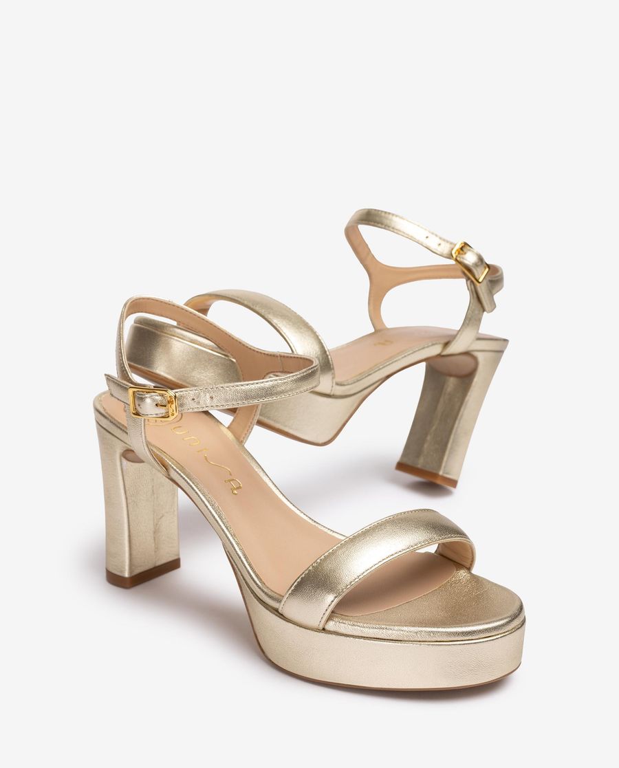Sandales à talons et plateformes Unisa pour femme - Doré
