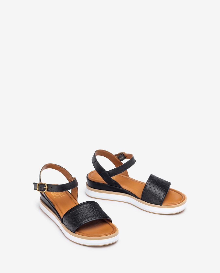 Sandales à bout ouvert Unisa pour femme - Noir